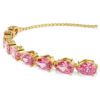 Matrix-Armband im Birnenschliff, rosa, vergoldet