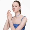 Matrix-Armband mit gemischten Schliffen, blau, rhodiniert