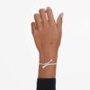 Matrix-Armband mit gemischten Schliffen, weiß, rhodiniert