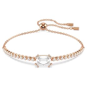 Matrix-Armband mit gemischten Schliffen, weiß, roségoldfarben plattiert