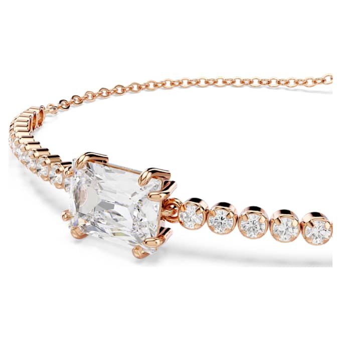 Matrix-Armband mit gemischten Schliffen, weiß, roségoldfarben plattiert Matrix-Armband mit gemischten Schliffen, weiß, roségoldfarben plattiert