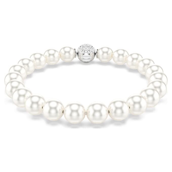 Matrix-Armband mit Kristallperlen, weiß, rhodiniert Matrix-Armband mit Kristallperlen, weiß, rhodiniert