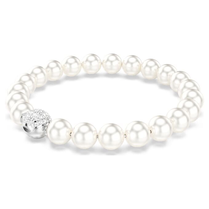 Matrix-Armband mit Kristallperlen, weiß, rhodiniert Matrix-Armband mit Kristallperlen, weiß, rhodiniert