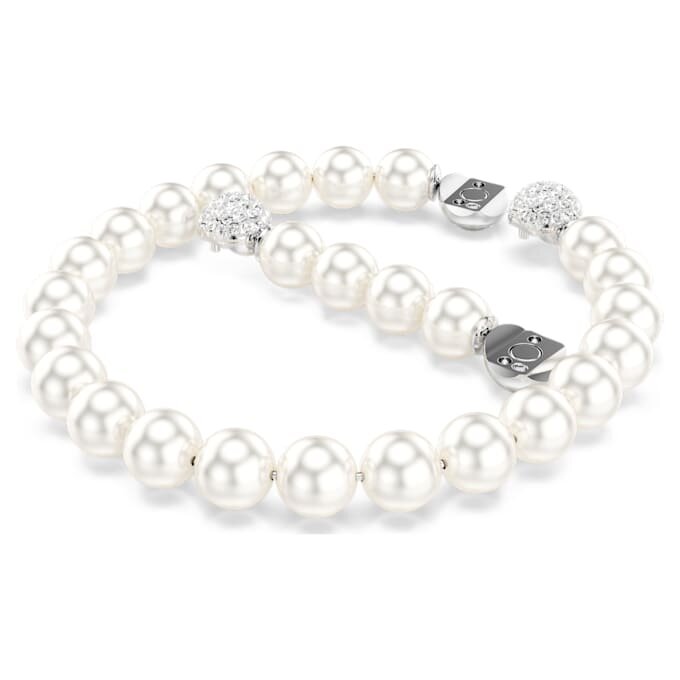 Matrix-Armband mit Kristallperlen, weiß, rhodiniert Matrix-Armband mit Kristallperlen, weiß, rhodiniert