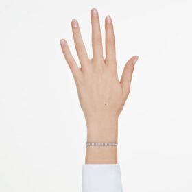 Matrix-Armband, Rundschliff, weiß, rhodiniert
