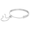 Matrix-Armband, Rundschliff, weiß, rhodiniert