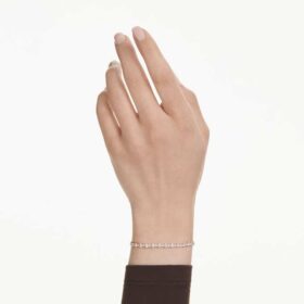 Matrix-Armband, Rundschliff, Weiß, vergoldet