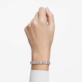 Matrix-Armband Weiß, rhodiniert