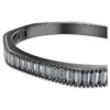 Matrix-Armreif im Baguette-Schliff, achteckige Form, grau, rutheniumbeschichtet