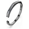 Matrix-Armreif im Baguette-Schliff, achteckige Form, grau, rutheniumbeschichtet