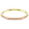 Matrix-Armreif im Baguette-Schliff, achteckige Form, rosa, goldfarben plattiert