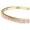 Matrix-Armreif im Baguette-Schliff, achteckige Form, rosa, goldfarben plattiert