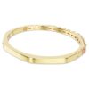 Matrix-Armreif im Baguette-Schliff, achteckige Form, rosa, goldfarben plattiert