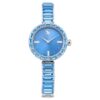 Matrix Armreif-Uhr Swiss Made, Kristall-Armband, Blau, Edelstahl Matrix Armreif-Uhr Swiss Made, Kristall-Armband, Blau, Edelstahl
