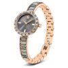 Matrix Armreif-Uhr Swiss Made, Kristall-Armband, grau, roségoldfarben Matrix Armreif-Uhr Swiss Made, Kristall-Armband, grau, roségoldfarben