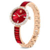 Matrix Armreif-Uhr Swiss Made, Kristall-Armband, rot, roségoldfarben Matrix Armreif-Uhr Swiss Made, Kristall-Armband, rot, roségoldfarben