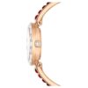 Matrix Armreif-Uhr Swiss Made, Kristall-Armband, rot, roségoldfarben Matrix Armreif-Uhr Swiss Made, Kristall-Armband, rot, roségoldfarben