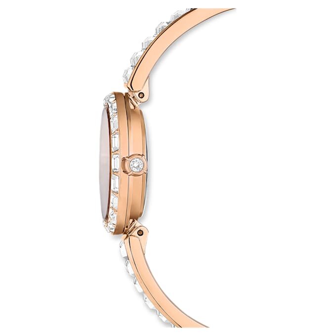 Matrix Armreif-Uhr Swiss Made, Kristall-Armband, Weiß, roségoldfarbene Oberfläche Matrix Armreif-Uhr Swiss Made, Kristall-Armband, Weiß, roségoldfarbene Oberfläche