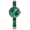 Matrix Armreif-Uhr, Swiss Made, Kristallarmband, grün, champagnerfarbene Goldoptik Matrix Armreif-Uhr, Swiss Made, Kristallarmband, grün, champagnerfarbene Goldoptik