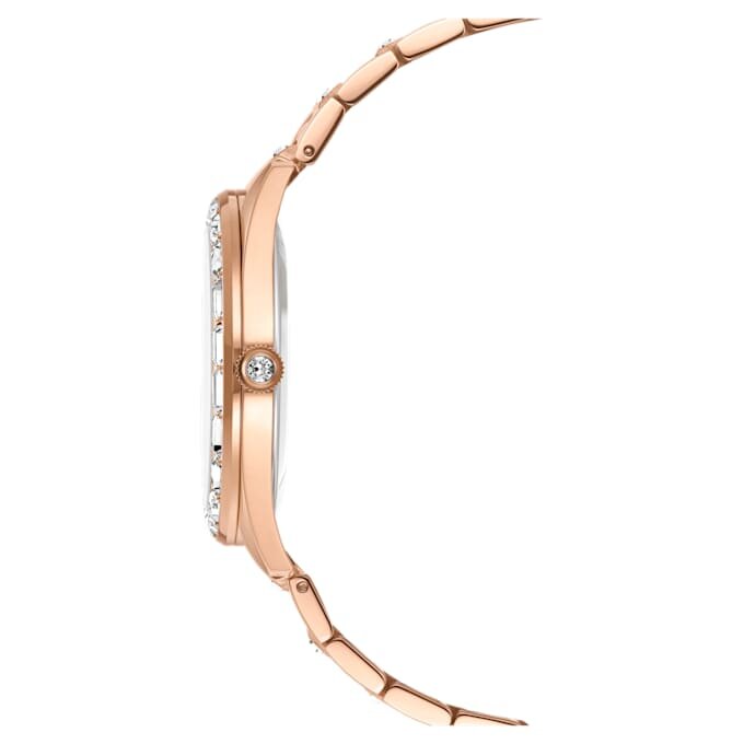 Matrix-Datumsuhr „Swiss Made“, Metallarmband, roségoldfarben, roségoldfarbene Oberfläche Matrix-Datumsuhr „Swiss Made“, Metallarmband, roségoldfarben, roségoldfarbene Oberfläche