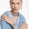 Matrix Armreif-Uhr Swiss Made, Kristall-Armband, Blau, Edelstahl Matrix Armreif-Uhr Swiss Made, Kristall-Armband, Blau, Edelstahl