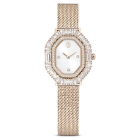 Matrix Octagon Uhr mit Metallarmband, goldfarben, champagnerfarbene PVD-Beschichtung
