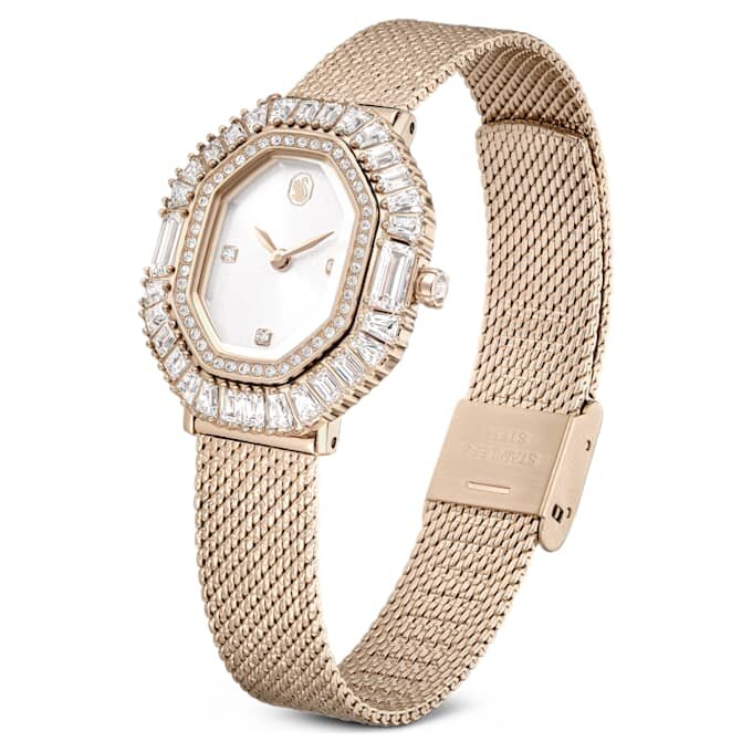 Matrix Octagon Uhr mit Metallarmband, goldfarben, champagnerfarbene PVD-Beschichtung Matrix Octagon Uhr mit Metallarmband, goldfarben, champagnerfarbene PVD-Beschichtung