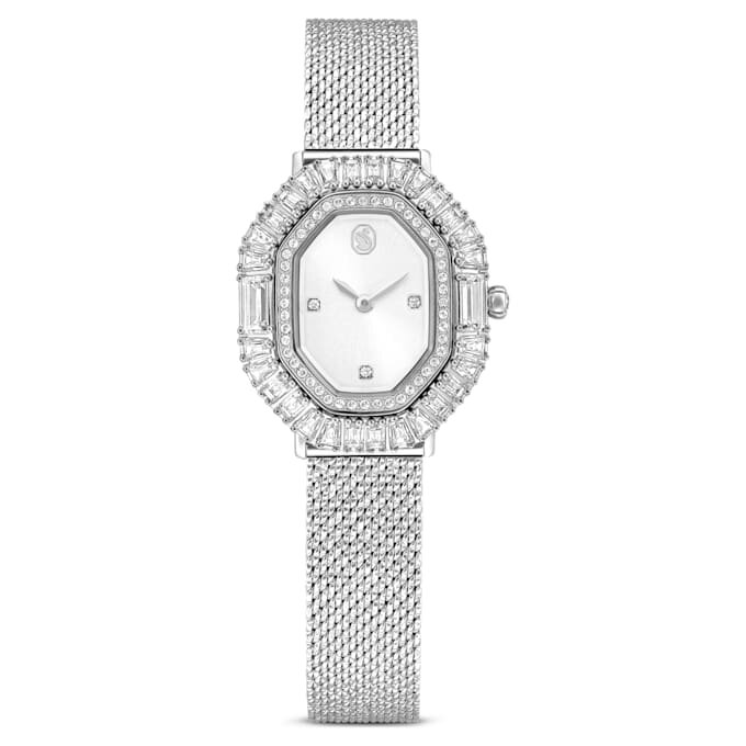 Matrix Octagon Uhr mit Metallarmband, silberfarben, Edelstahl Matrix Octagon Uhr mit Metallarmband, silberfarben, Edelstahl