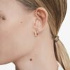 Matrix-Ohrringe mit rundem Schliff, weiß, roségoldfarben plattiert Matrix-Ohrringe mit rundem Schliff, weiß, roségoldfarben plattiert