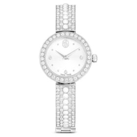 Matrix Pearl Armbanduhr Swiss Made, Kristall-Armband, Weiß, Edelstahl