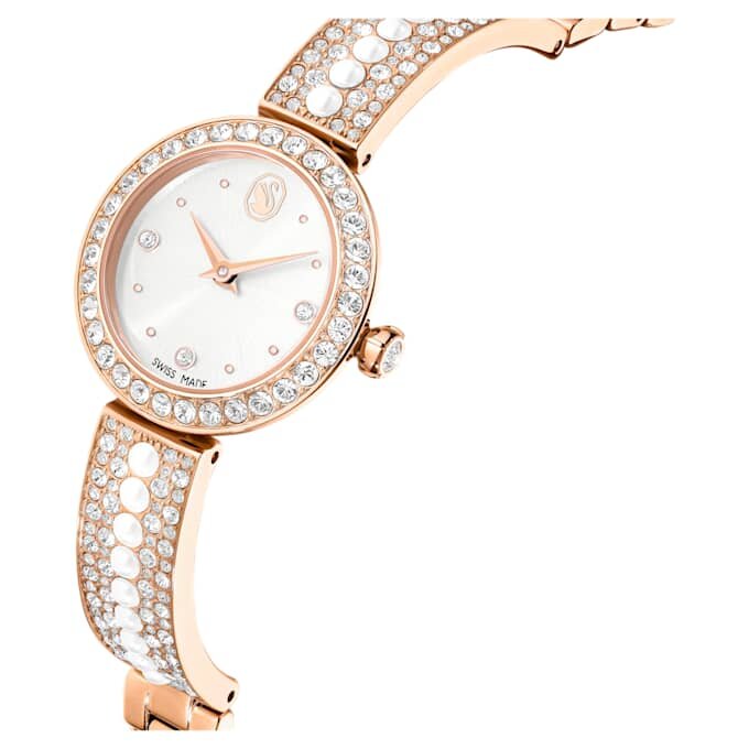 Matrix Pearl Armreif-Armbanduhr, Swiss Made, Kristallarmband, weiß, roségoldfarben Matrix Pearl Armreif-Armbanduhr, Swiss Made, Kristallarmband, weiß, roségoldfarben