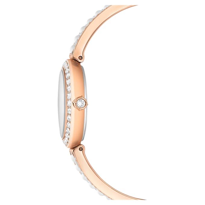 Matrix Pearl Armreif-Armbanduhr, Swiss Made, Kristallarmband, weiß, roségoldfarben Matrix Pearl Armreif-Armbanduhr, Swiss Made, Kristallarmband, weiß, roségoldfarben