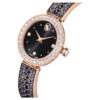 Matrix Pearl Armreif-Uhr, Swiss Made, Kristallarmband, schwarz, roségoldfarbenes Finish