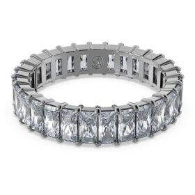 Matrix-Ring im Baguette-Schliff, grau, rutheniumbeschichtet