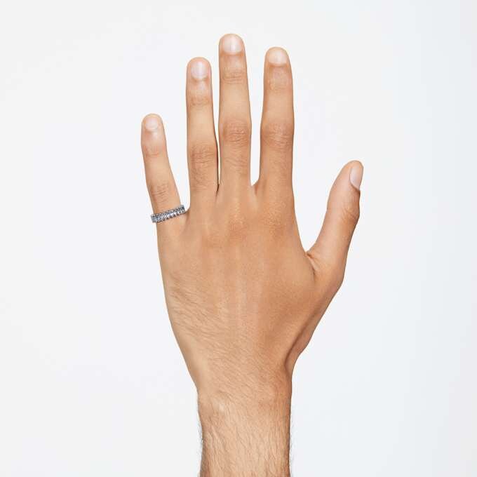 Matrix-Ring im Baguette-Schliff, grau, rutheniumbeschichtet Matrix-Ring im Baguette-Schliff, grau, rutheniumbeschichtet