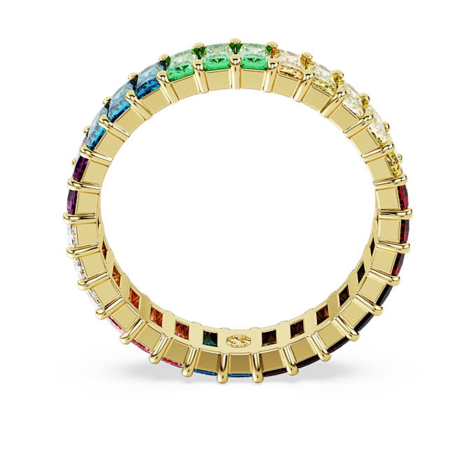 Matrix-Ring im Baguette-Schliff, mehrfarbig, goldfarben plattiert Matrix-Ring im Baguette-Schliff, mehrfarbig, goldfarben plattiert