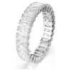 Matrix-Ring im Baguette-Schliff, weiß, silberfarben Matrix-Ring im Baguette-Schliff, weiß, silberfarben