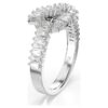 Matrix-Ring mit Baguette-Schliff, Knoten, weiß, rhodiniert Matrix-Ring mit Baguette-Schliff, Knoten, weiß, rhodiniert