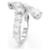 Matrix-Ring mit gemischten Schliffen, weiß, rhodiniert Matrix-Ring mit gemischten Schliffen, weiß, rhodiniert