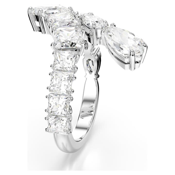 Matrix-Ring mit gemischten Schliffen, weiß, rhodiniert Matrix-Ring mit gemischten Schliffen, weiß, rhodiniert