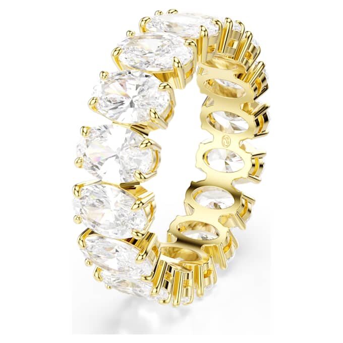 Matrix-Ring mit ovalem Schliff, weiß, vergoldet Matrix-Ring mit ovalem Schliff, weiß, vergoldet
