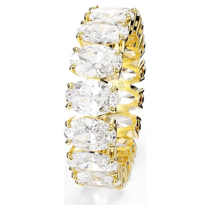 Matrix-Ring mit ovalem Schliff, weiß, vergoldet Matrix-Ring mit ovalem Schliff, weiß, vergoldet