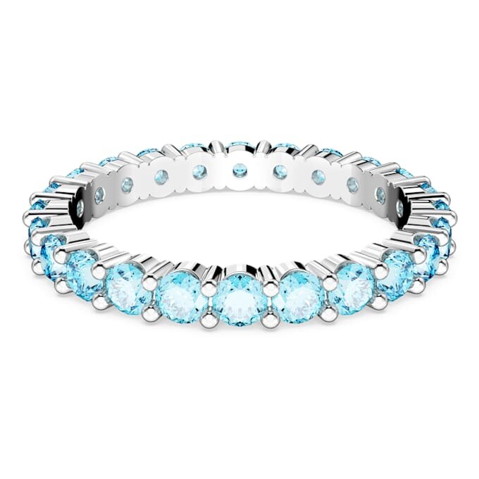 Matrix-Ring mit rundem Schliff, blau, rhodiniert Matrix-Ring mit rundem Schliff, blau, rhodiniert