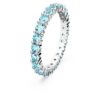 Matrix-Ring mit rundem Schliff, blau, rhodiniert Matrix-Ring mit rundem Schliff, blau, rhodiniert