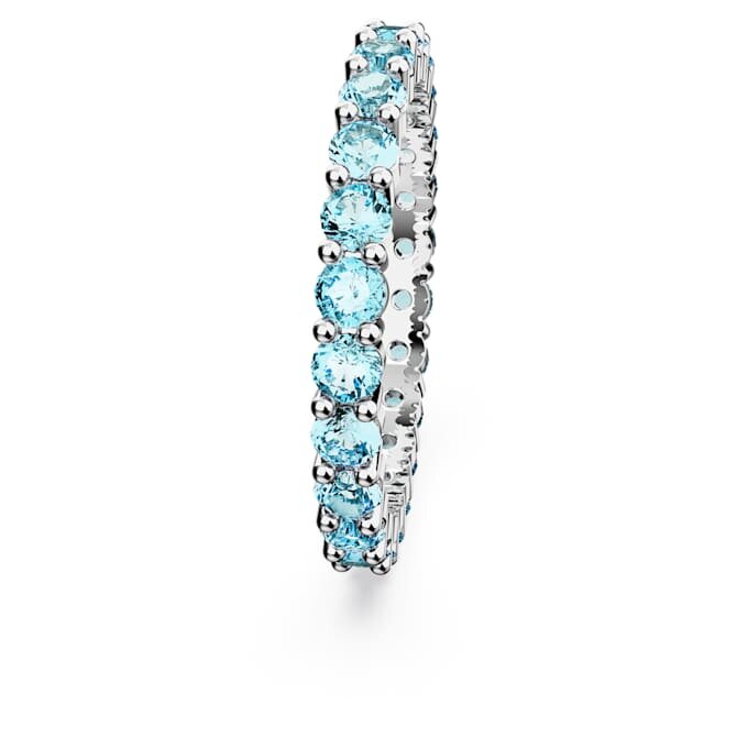 Matrix-Ring mit rundem Schliff, blau, rhodiniert Matrix-Ring mit rundem Schliff, blau, rhodiniert