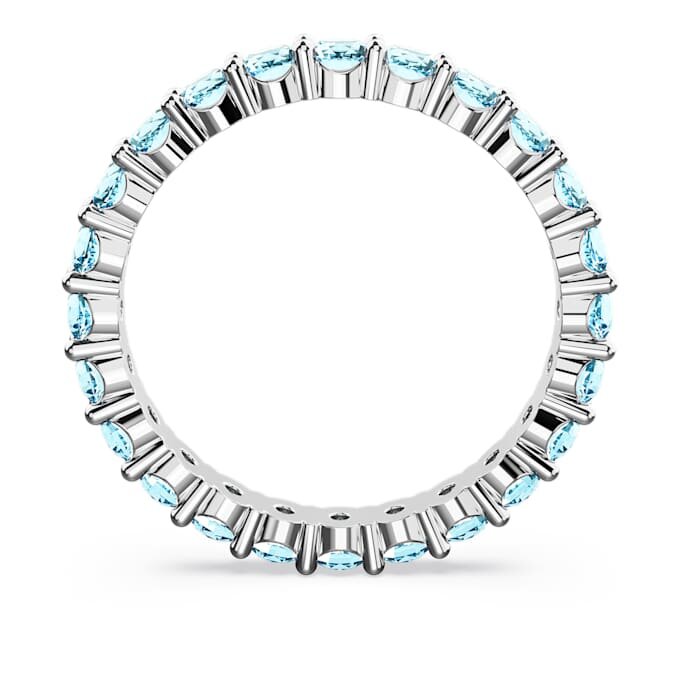 Matrix-Ring mit rundem Schliff, blau, rhodiniert Matrix-Ring mit rundem Schliff, blau, rhodiniert
