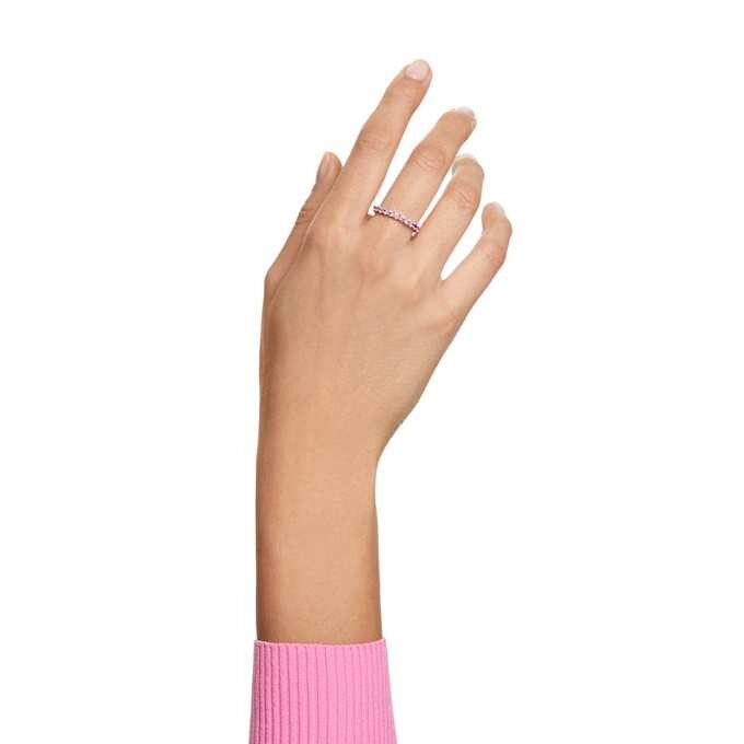 Matrix-Ring mit rundem Schliff, rosa, rhodiniert Matrix-Ring mit rundem Schliff, rosa, rhodiniert