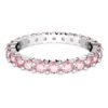 Matrix-Ring mit rundem Schliff, rosa, rhodiniert Matrix-Ring mit rundem Schliff, rosa, rhodiniert