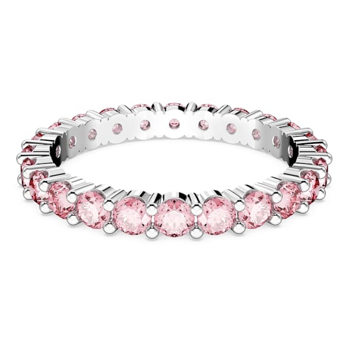 Matrix-Ring mit rundem Schliff, rosa, rhodiniert Matrix-Ring mit rundem Schliff, rosa, rhodiniert