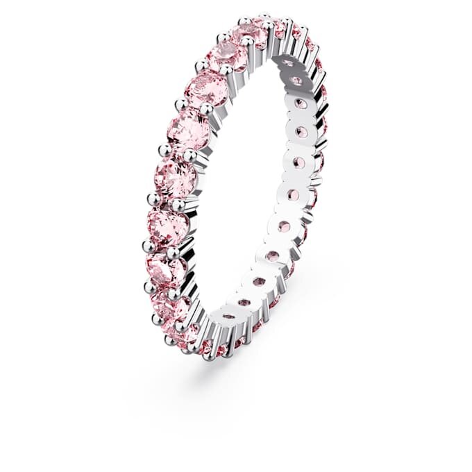 Matrix-Ring mit rundem Schliff, rosa, rhodiniert Matrix-Ring mit rundem Schliff, rosa, rhodiniert